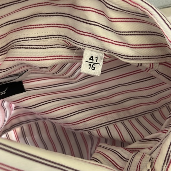 Versace Collection Striped Button Down Embroidered Logo Men's Shirt - Picture 9 of 11